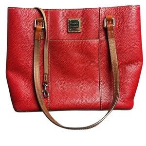 Vintage Dooney & Bourke Lexington tote red pebbled leather bag shopper